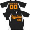 Henley 2-Button Custom Baseball Jersey Youth Large in Black & Orange view 3