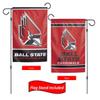 College Garden Flag Set With Stand, Printed in the USA, 12.5" x 18" College Flag With Three Piece Steel Yard Flag Stand Holder (Ball State) view 1