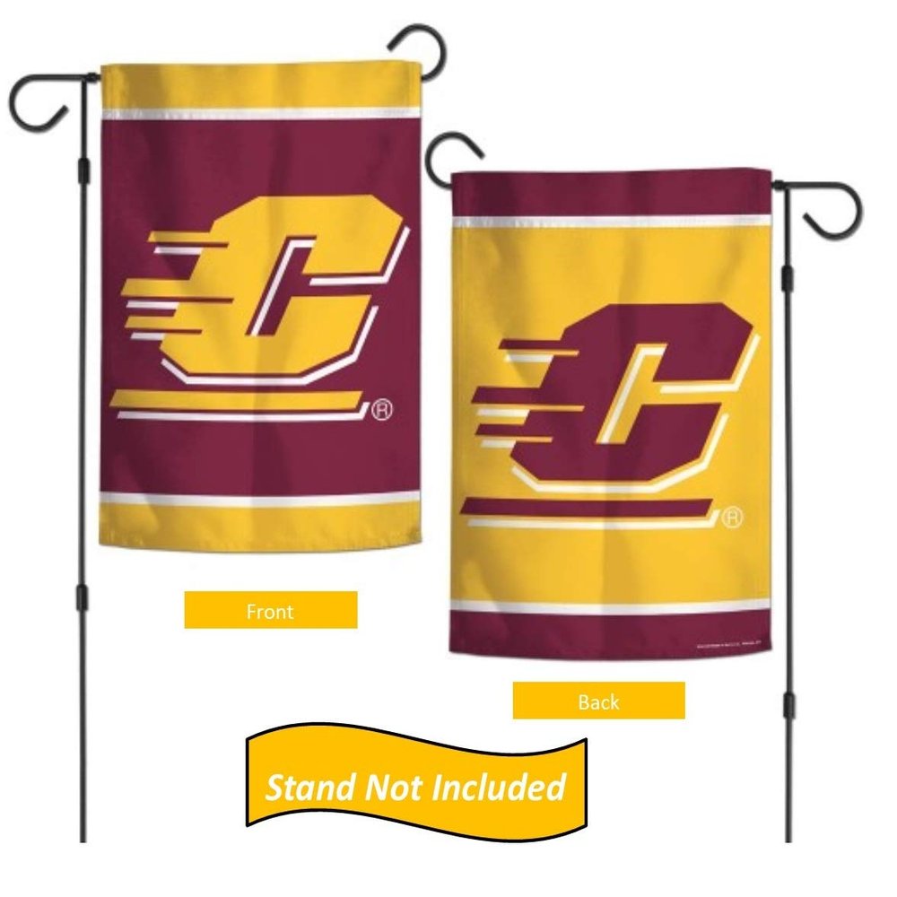 Central Michigan University Chippewas 12.5 x 18" Double Sided Yard and Garden College Banner Flag is Printed in The USA,