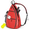 Athletico Sling Bag - Crossbody Backpack for Pickleball, Tennis, Racketball, and Travel for Men and Women (Red) view 1
