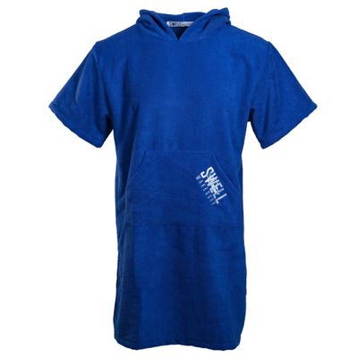 SWELL Wakesurf Creator Boat Coat - Hooded Microfiber Towel (Small/Youth) - Blue