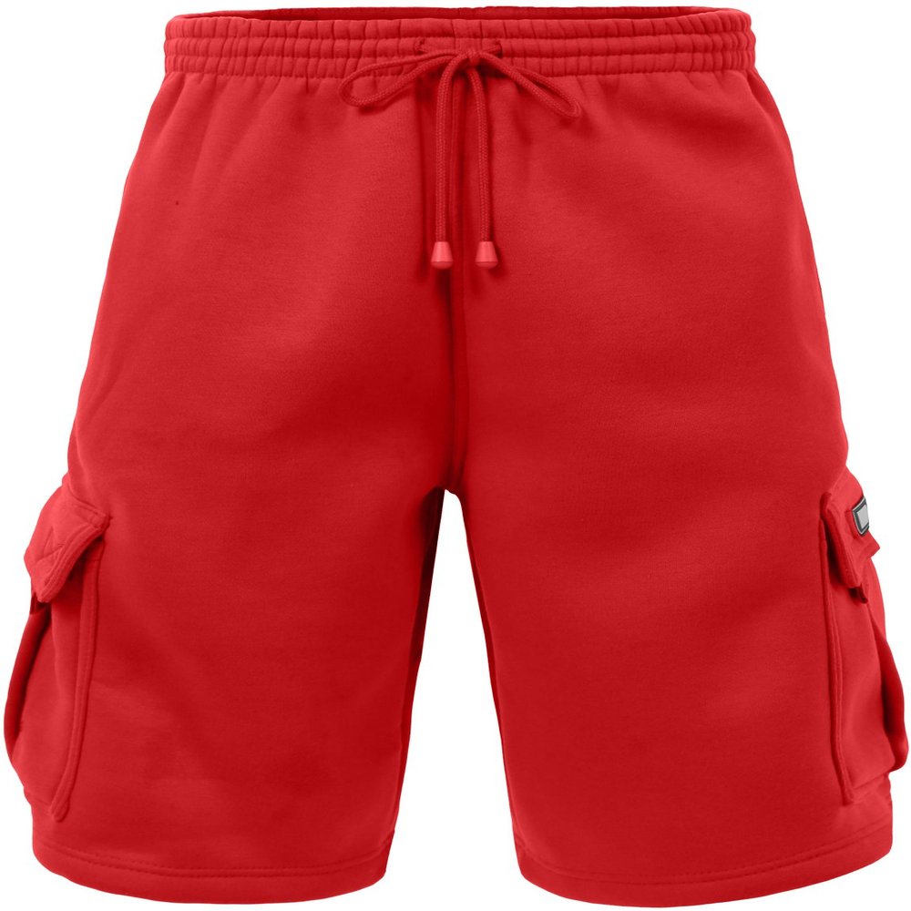 J. LOVNY Men's Comfy Fit Summer Drawstring Fleece Cargo SweatShorts M-7XL Red