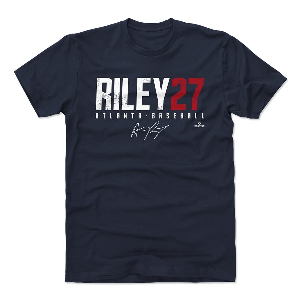 500 LEVEL Austin Riley Shirt (Cotton, XXX-Large, True Navy) - Austin Riley Elite R WHT