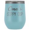 HollyWood & Twine Oma's Sippy Cup Oma Wine Tumbler Gifts for Omas Funny Stemless Stainless Steel Insulated Tumblers Hot Cold BPA Free 12oz Travel Cup view 1