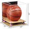 Better Display Cases Basketball Holder Clear Full Size Acrylic Display Case with Pink Risers ,Wood Two Tiered Base ,Mirror Back 11" L x 11" W x 11" H (A001-PNR) view 2