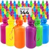 144 Neon Water Sports Bottles for Bikes | MEGA Bulk Pack, 7.5 inches, Wrist Strap | Awesome Summer Beach Accessory Holds 18 Ounces of Drinks to Keep Kids Hydrated (144 Bottles) view 1