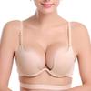 Lefox Women Deep U Multi-Way Convertible Plunge Bra Criss, Apricot, Size 42C view 1