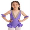 YEAHDOR Little Girls' Circus Show Costume Fancy Dress One Piece Dance Leotard Performance Uniform Halloween Outfit Lavender 7-8 view 2