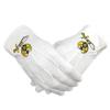 Freemasoner Shriner Symbol Hand Embroidered Cotton Masonic White Gloves view 1