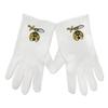 Freemasoner Shriner Symbol Hand Embroidered Cotton Masonic White Gloves view 3