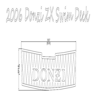 2006 Donzi 38 ZX Swim Deck Swim Platform Pad Boat EVA Teak Decking 1/4" 6mm (Medium Grey with Black Lines)