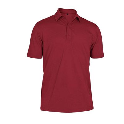 Monterey Club Men's Point Collar Medium Weight Pique Solid Polo Shirt #1300 (Red, Small)