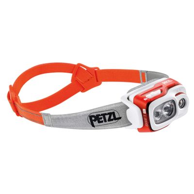 PETZL, Swift Rl Lamp Orange, Compact, Very Powerful and Rechargeable headlamp Featuring Reactive Lighting Technology. 900 lumens.