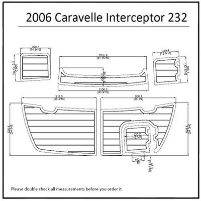 ZY 2006 Caravelle Interceptor 232 Swim Platform Pad Boat EVA Teak Decking 1/4" 6mm (Light Brown with Black Lines)