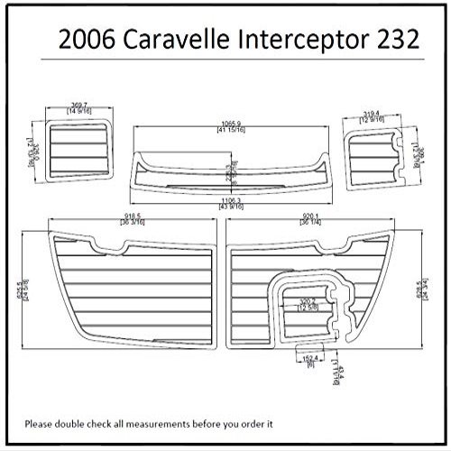 ZY 2006 Caravelle Interceptor 232 Swim Platform Pad Boat EVA Teak Decking 1/4" 6mm (Light Brown with Black Lines)
