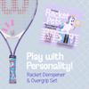 Racket Pets Kids Tennis Racket Dampener & Matching Overgrip Tape, Performance Shock Absorbing Dampener for Tennis Racket & Fun Animal Print Tennis Wrap Grip Tape (Unicorn) view 2