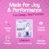 Racket Pets Kids Tennis Racket Dampener & Matching Overgrip Tape, Performance Shock Absorbing Dampener for Tennis Racket & Fun Animal Print Tennis Wrap Grip Tape (Unicorn) view 3