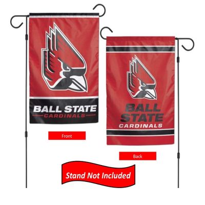 Ball State University Cardinals Garden Flag 12.5 x 18 Inch Double Sided College Yard Banner Flag Is Printed in the USA and Licensed by Wincraft