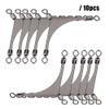 ZJchao Three Way Swivel Three-Way Swivels Triple Swivels Fishing Line Connectors Fishing Swivel Ring Assortment Fishing Swivels 10Pcs(#3) view 4