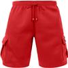J. LOVNY Men's Comfy Fit Summer Drawstring Fleece Cargo SweatShorts M-7XL Red view 1