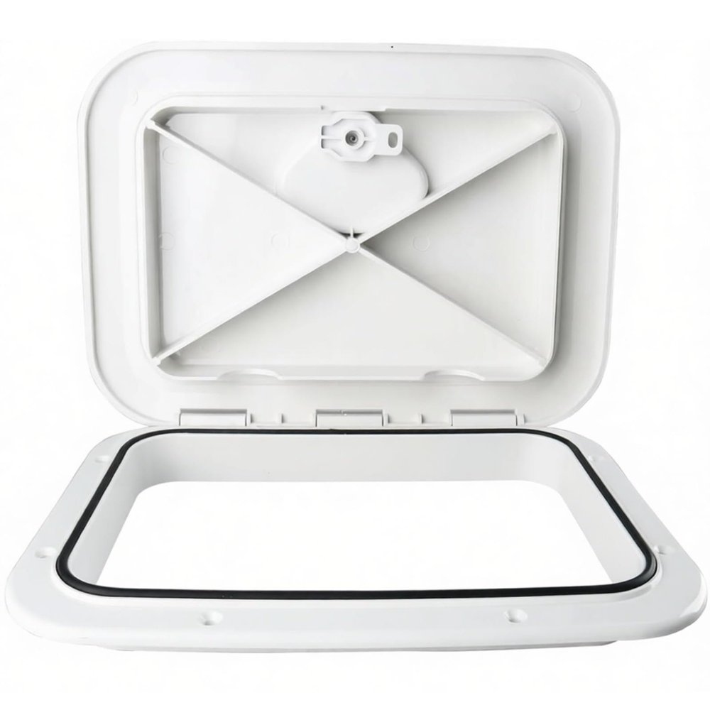 YaeMarine Marine Boat Deck Access Hatch & Lid Boat Marine Caravan RV White, 10-5/8"x14-3/4"