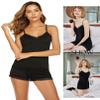 Avidlove Women's Shorts Pajama Set Cotton Sleepwear Lace Trim Pjs Set with Shorts (Black,M) view 4