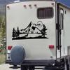 Wolf Mountain Moon Vinyl Sticker - RV Camper Graphics Scenery - Die Cut Decal - 44w x 17h inches view 1