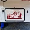 Wolf Mountain Moon Vinyl Sticker - RV Camper Graphics Scenery - Die Cut Decal - 44w x 17h inches view 4