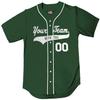 Dark Green White Piping Braid Trim Classic Custom Baseball Jersey | Youth Med view 1