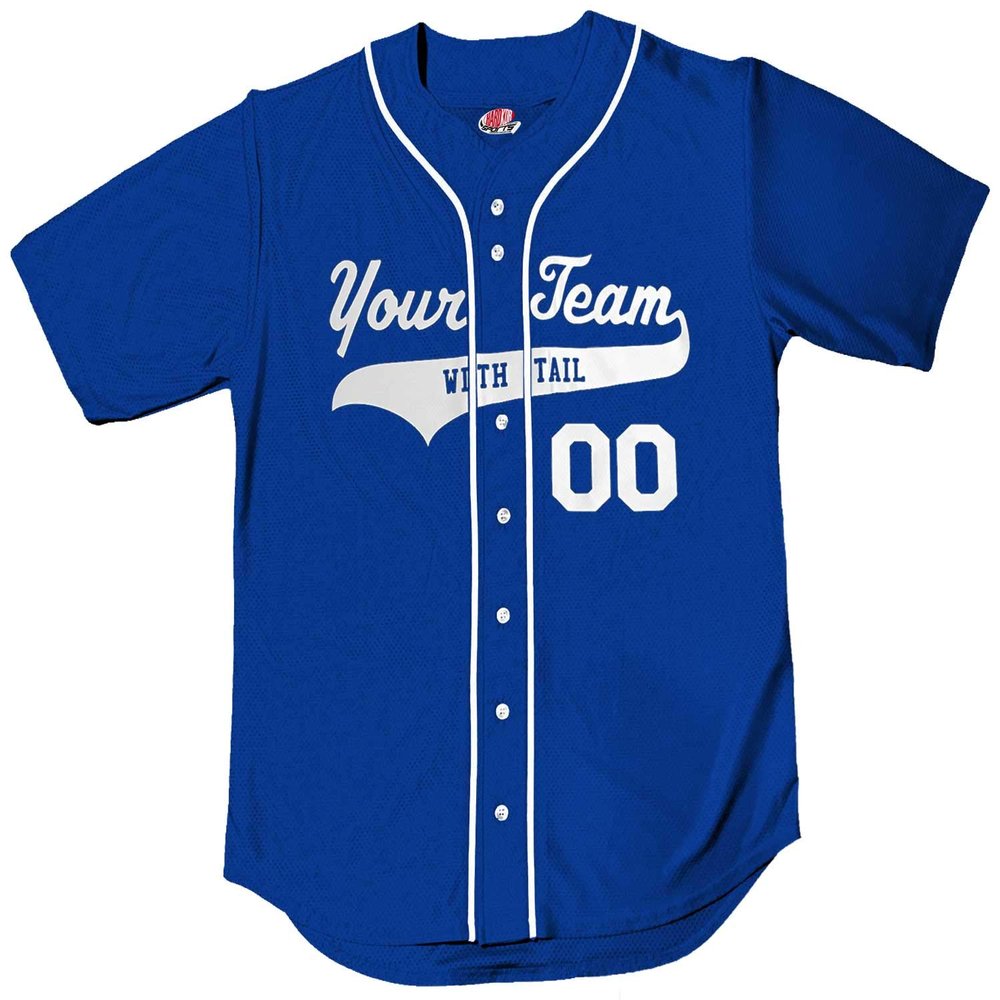 Royal Blue White Piping Braid Trim Classic Custom Baseball Jersey | Youth x-Lar