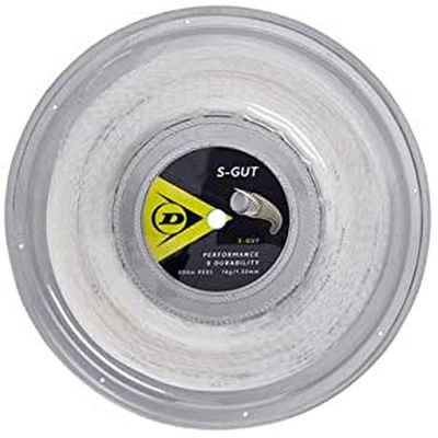 Dunlop Sports S-Gut 16G Tennis String, White, 660' Reel