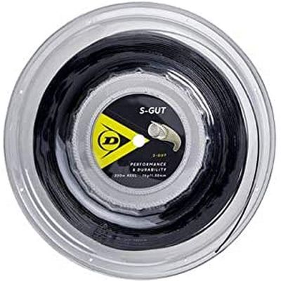 Dunlop Sports S-Gut 16G Tennis String, Black, 660' Reel