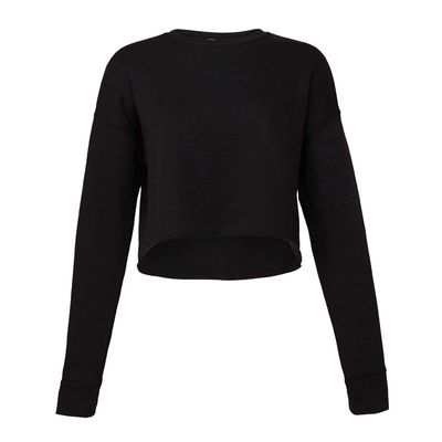 Bella Canvas Womens cropped crew fleece (fast fashion) (XL) (Black)