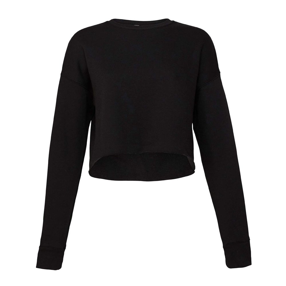 Bella Canvas Womens cropped crew fleece (fast fashion) (XL) (Black)