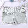 YEAHDOR Big Girls' Metallic High Waist Ballet Jazz Dance Booty Shorts Gymnastics Sports Tumbling Workout Legging Silver 8 view 4