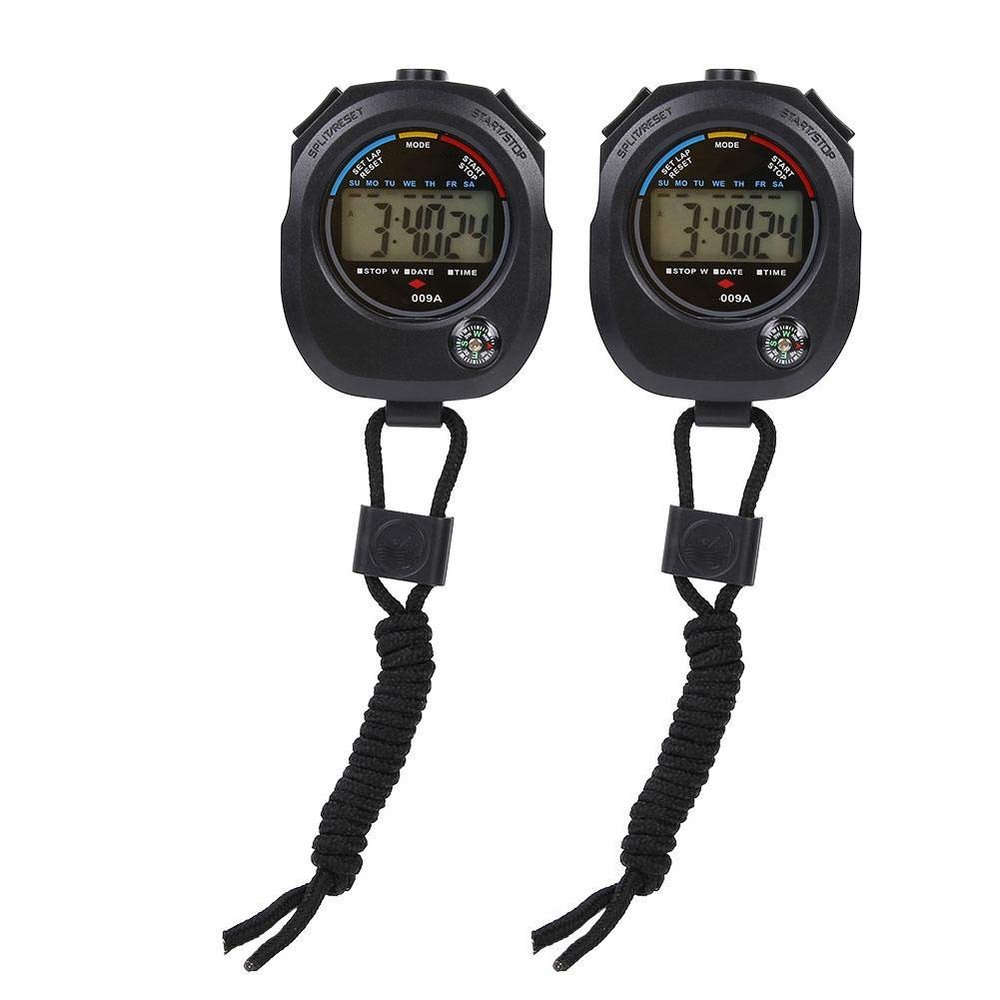 2 PCS Chronograph Digital Handheld Multi Function Professional Electronic Sports Stopwatch Timer Stop Watch cronometro