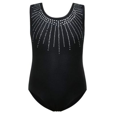 BAOHULU Gymnastics Leotards for Girls Shiny Jewels Kids Athletic Apperal Dance Outfit B199_Black_10A