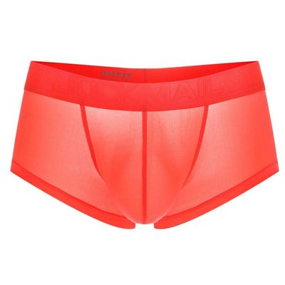 JOCKMAIL Ultra-thin Ice Sexy Underwear Men Boxers Solid Convex Mens Underpants Short Panties Gay Male Boxers (M, Red)