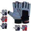 MRX BOXING & FITNESS Sailing Gloves with 3/4 Finger and Grip for Men and Women, Great for Kayaking, Workouts and More Grey/Black view 1