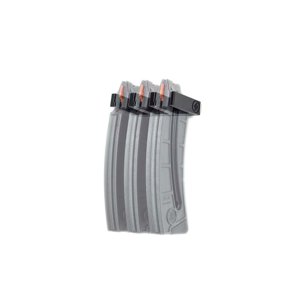 Spartan Mounts for 3X M&P S&W 15-22 Magazine - Firearm Accessories, Wall Mount Display for Gun Room, Magazine and Ammo Storage and Organization, Black, 3 Mag Slots, 1 Count