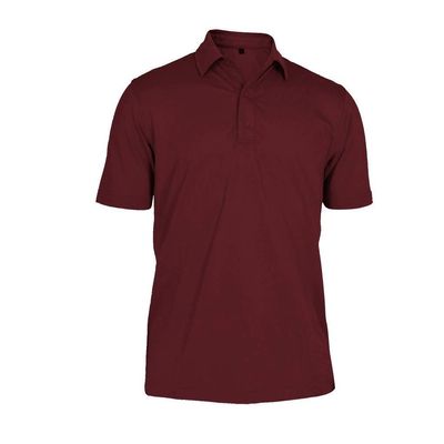 Monterey Club Men's Point Collar Medium Weight Pique Solid Polo Shirt #1300 (Maroon, Small)