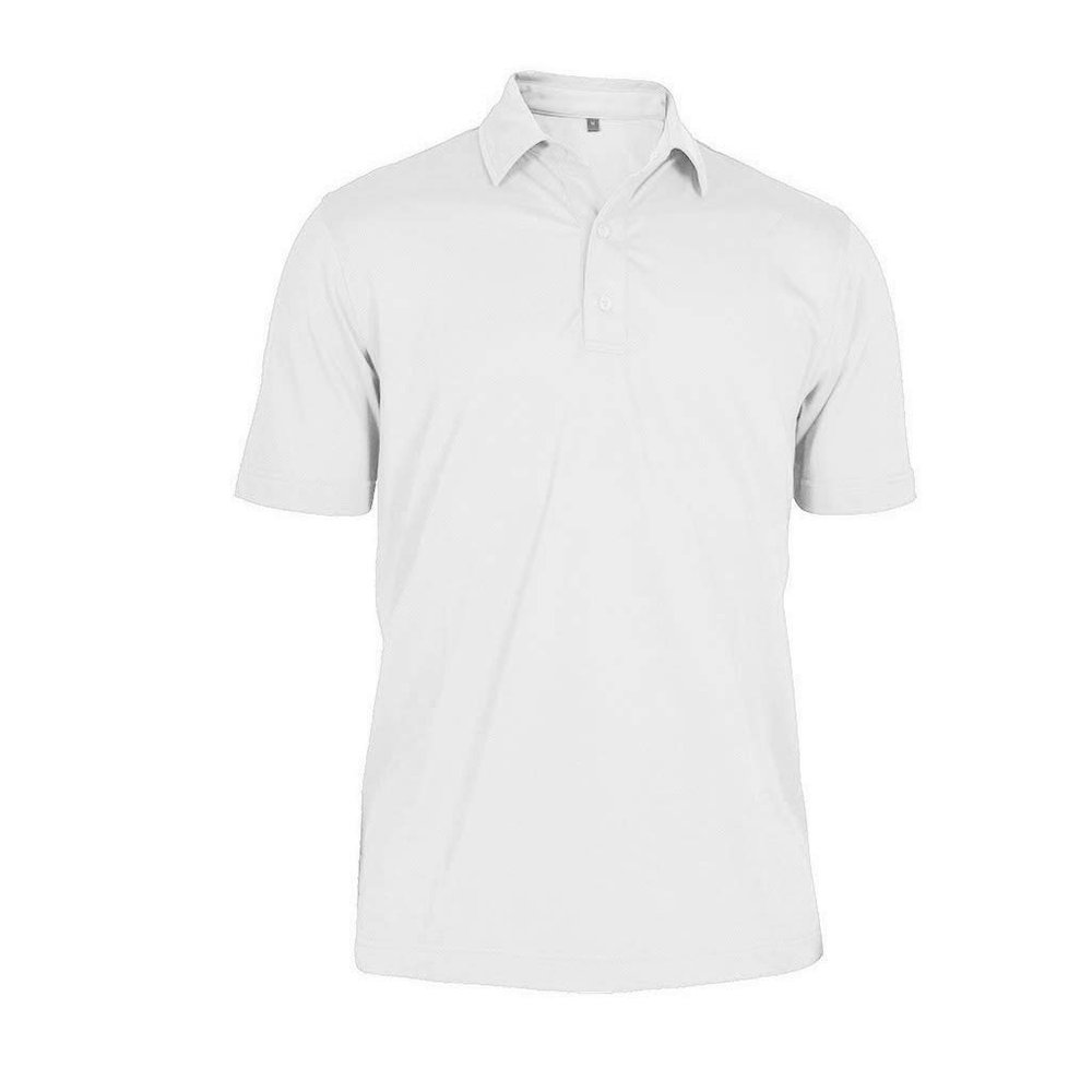 Monterey Club Men's Point Collar Medium Weight Pique Solid Polo Shirt #1300 (White, X-Large)
