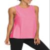Bestisun Women Yoga Athletic Tops Tie Back Workout Tennis Gym Shirts Backless Active Fitness Running Clothes Pink S view 2