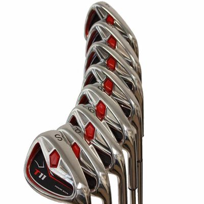 T11 Power Back XL Big & Tall (+2" Over Men's Standard Length) Iron Set 4-SW Golf Clubs Right Handed Stiff Flex Steel Shafts with Jumbo Black Pro Velvet Grip