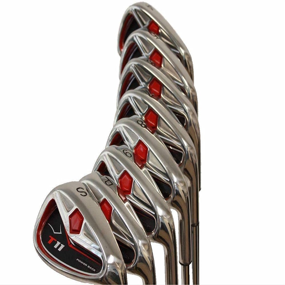 T11 Power Back XL Big & Tall (+2" Over Men's Standard Length) Iron Set 4-SW Golf Clubs Right Handed Stiff Flex Steel Shafts with Jumbo Black Pro Velvet Grip