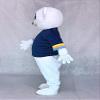 rushopn Cute White Bear with Black Shirt Mascot Costumes Animal view 2