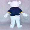 rushopn Cute White Bear with Black Shirt Mascot Costumes Animal view 3