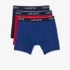 Lacoste Men's Cotton Stretch Essentials Boxer Briefs, 3-pack, Navy Blue/Red/Deep Ocean (New), X-Large view 1