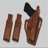 ALIS3372090 Pancake Leather Holster Thumb Break RH & Two Single Magazine Pouches for Glock 17 Glock 22 Handmade! view 1