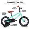 JOYSTAR 14 Inch Kids Bike for Boys Girls 3 4 5 Years Old Ages Toddler Bicycle with Training Wheels Children Bikes with Foot Brake BMX Style Mint Green view 2